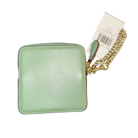 Coach Green Wristlet with Gold Chain - Picture 3 of 4